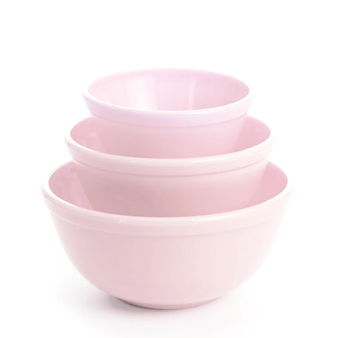 Mosser Glass 3 Piece Mixing Bowl Set - Tuscan Pink