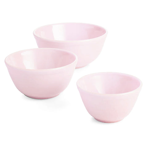 Mosser Glass 3 Piece Mixing Bowl Set - Tuscan Pink