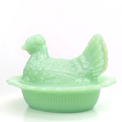 Mosser Glass Hen on Nest - Jadeite