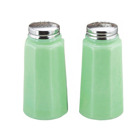 Mosser Glass Panel Salt & Pepper Shakers - Jadeite