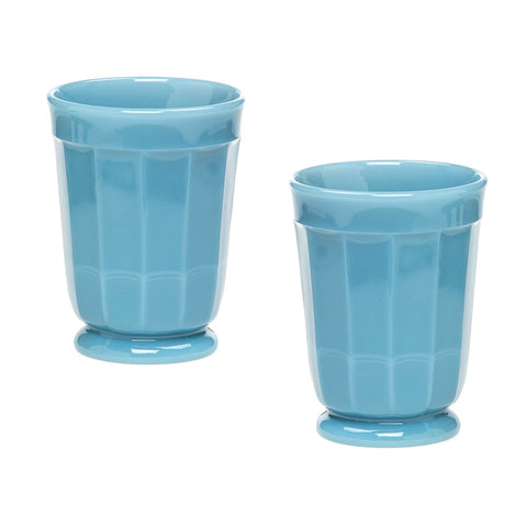 Mosser Glass Set of Two Georgia Blue Panel Tumblers