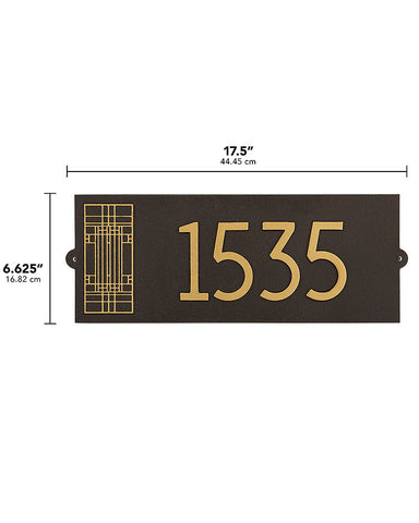 Frank Lloyd Wright Oak Park Modern House Address Plaque Dimensions