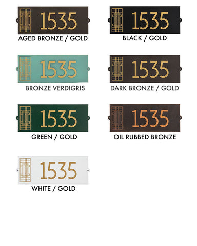 Frank Lloyd Wright Oak Park Modern House Address Plaque Color Swatches