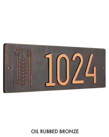 Frank Lloyd Wright Tree of Life Abstract House Number Plaque Oil Rubbed Bronze