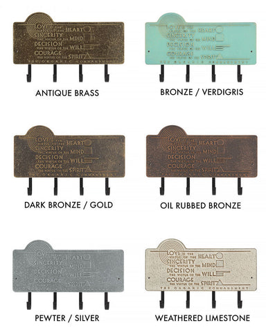 Frank Lloyd Wright Organic Commandments 4-Hook Wall Plaque Color Swatch