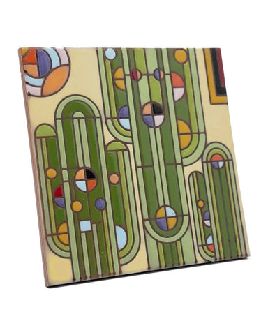 Carly Quinn Frank Lloyd Wright Saguaro Forms Ceramic Art Tile Trivet