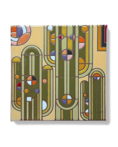 Carly Quinn Frank Lloyd Wright Saguaro Forms Ceramic Art Tile Trivet
