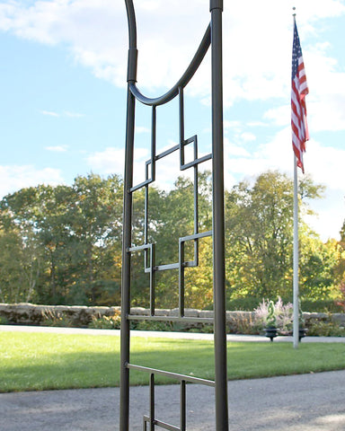 Garden-Lattice Wrought Iron Arbor