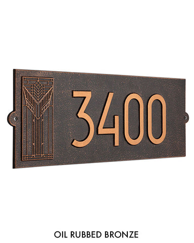 Frank Lloyd Wright Sumac House Number Plaque Oil Rubbed Bronze