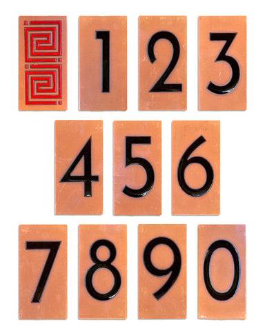 Frank Lloyd Wright Framed Tile House Numbers