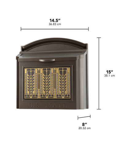 Frank Lloyd Wright Locking Wall Mailbox Dimensions