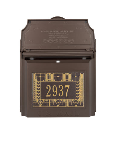 Frank Lloyd Wright Custom Locking Wall Mailbox Open