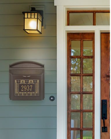 Frank Lloyd Wright Custom Locking Wall Mailbox Style Shot