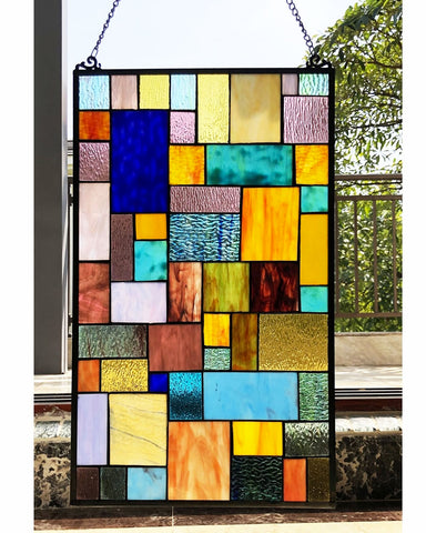 Verna Mosaic Art Glass Window Panel
