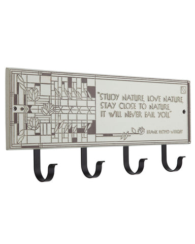 The Frank Lloyd Wright Waterlilies 4-Hook Wall Plaque