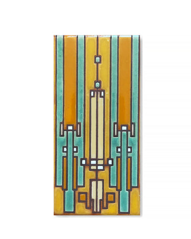 Carly Quinn Frank Lloyd Wright Coonley House Ceramic Art Tile 6"x 3"