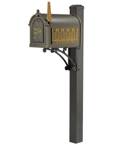 Frank Lloyd Wright Tree Of Life Custom Front Numbered Mailbox - Dark Bronze / Gold