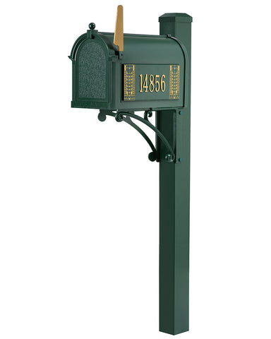 Frank Lloyd Wright Tree Of Life Custom Side Numbered Mailbox - Green / Gold