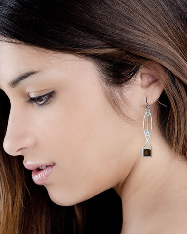 Frank Lloyd Wright Winslow Light Screen Black Earrings