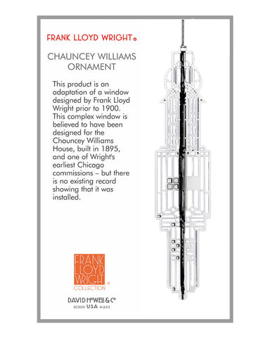 Frank Lloyd Wright Chauncey Williams Wrightsicle Ornament
