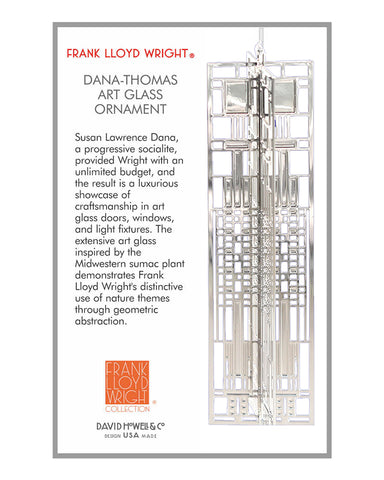 Frank Lloyd Wright Dana Art Glass Wrightsicle Ornament
