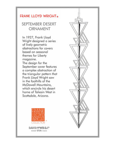 Frank Lloyd Wright September Desert Wrightsicle Ornament