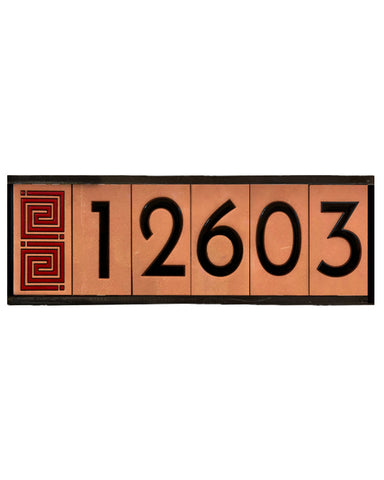 House number plate with '12603' on a white background