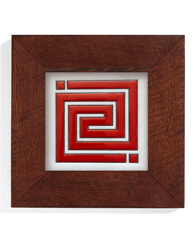 Carly Quinn Frank Lloyd Wright Whirling Arrow Ceramic Art Tile Trivet Framed