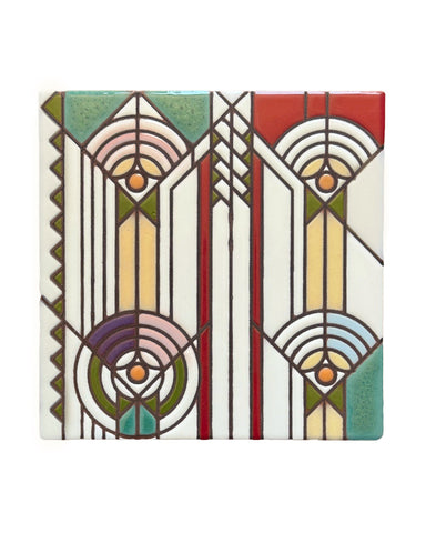 Carly Quinn Frank Lloyd Wright April Showers Ceramic Art Tile Trivet
