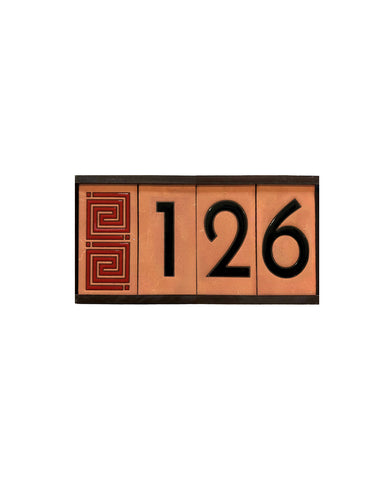 house number with tiles terracotta