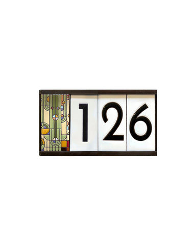 house number with tiles saguaro