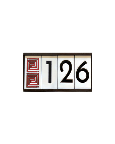 house number with tiles