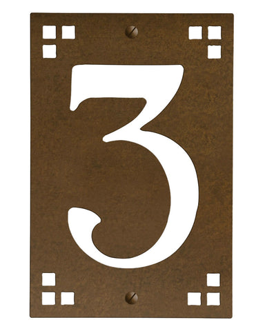 Craftsman Framed Solid Brass House Numbers