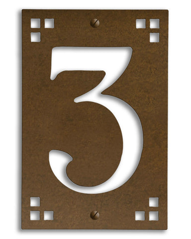 Craftsman Framed Solid Brass House Numbers