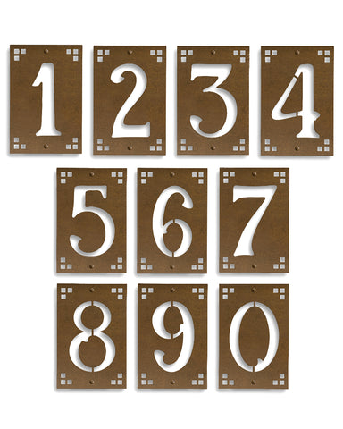 Craftsman Framed Solid Brass House Numbers