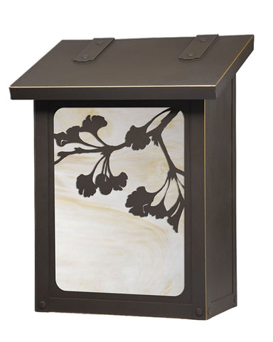 Craftsman Ginkgo Tree Brass Vertical Mailbox