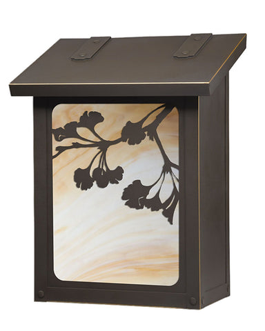 Craftsman Ginkgo Tree Brass Vertical Mailbox