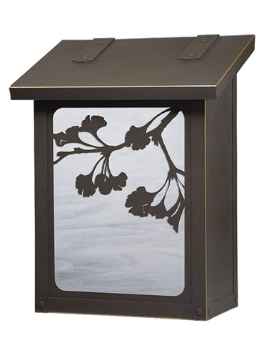 Craftsman Ginkgo Tree Brass Vertical Mailbox