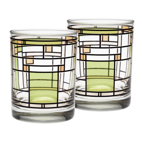 Frank Lloyd Wright Oak Park Green DOF Tumblers