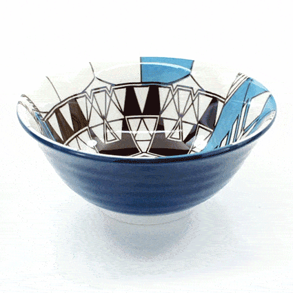 Frank Lloyd Wright Imperial Hotel Peacock Ceramic Bowl 360