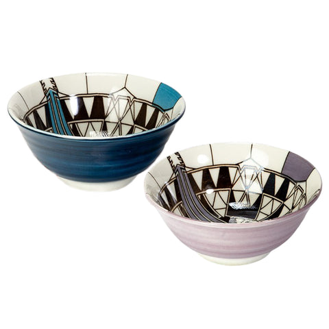 Frank Lloyd Wright Imperial Hotel Peacock Ceramic Bowls - Set of Two