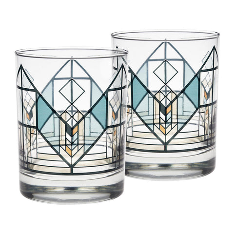 Frank Lloyd Wright Lake Geneva Tulip DOF Tumblers (Set of 2)