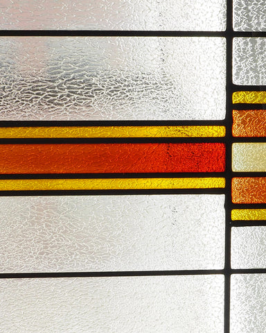 Copy of Arts and Crafts 42" Tall Prairie Window Art Glass Panel 12 Horizontal