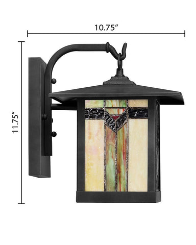 Mission Craftsman Stained Glass Wall Sconce - Louis dimensions