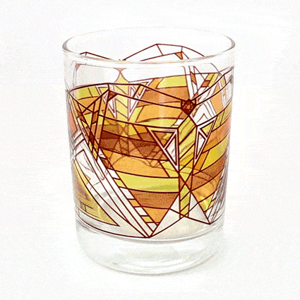 Frank Lloyd Wright Dana-Thomas Orange Butterfly DOF Tumbler 360