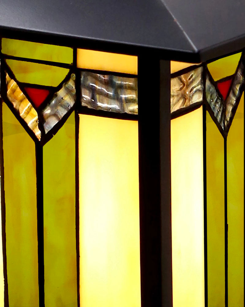 Mission Craftsman Stained Glass Wall Sconce - Louis | Maclin Studio