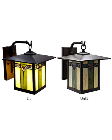 Mission Craftsman Stained Glass Wall Sconce - 97
