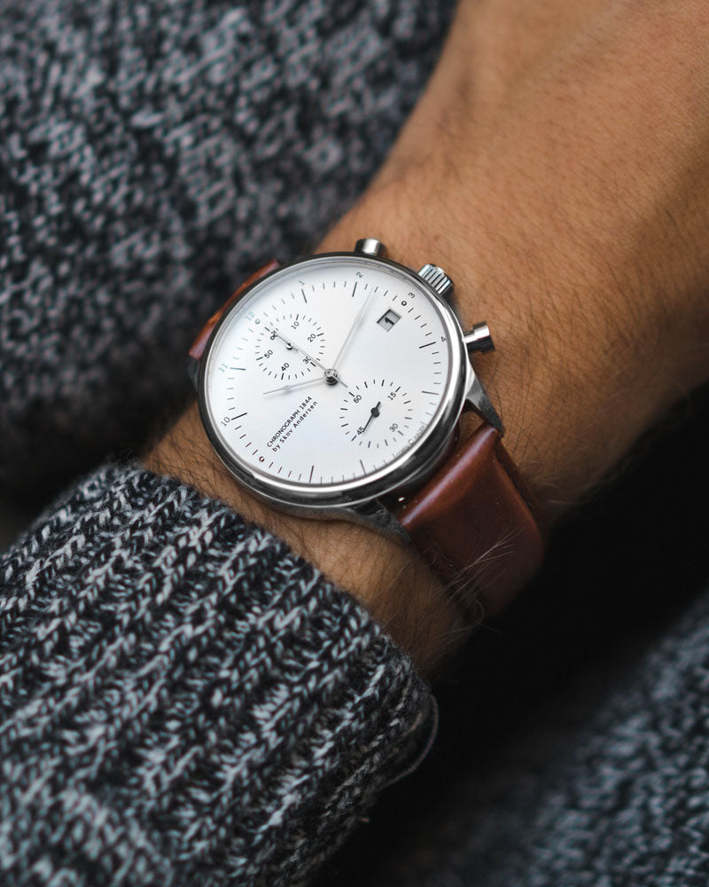 AV86 1844 Chronograph Steel / White 41mm Watch | Maclin Studio