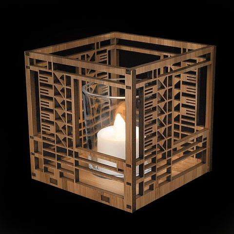 Frank Lloyd Wright Bach House Design Wood Votive