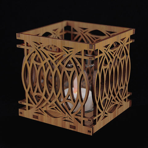 Frank Lloyd Wright Blossom Design Wood Votive